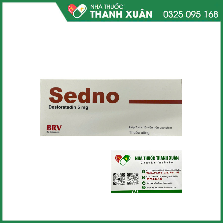 SEDNO thuốc điều trị viêm mũi dị ứng, nổi mề đay tự phát mãn tính